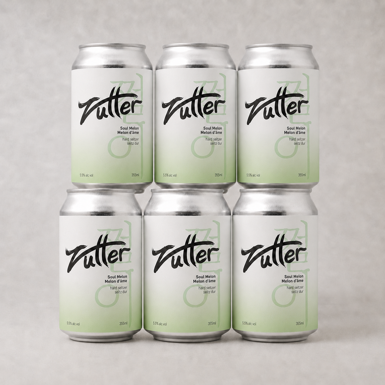 Zutter Soul Melon hard seltzer 6-pack matching the Mango stacked arrangement